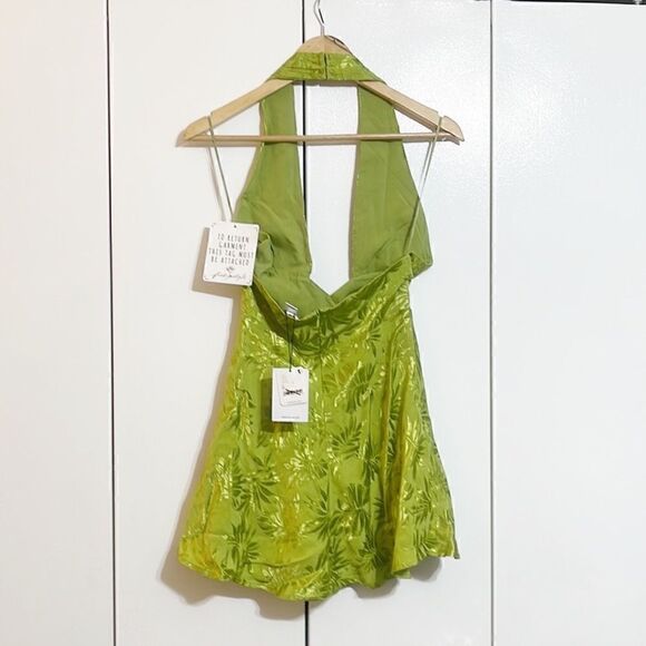 Free People X Sau Lee Livi Satin Jacquard Mini Dress Size 0 - Picture 7 of 8